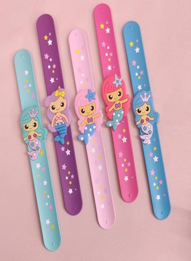 Tera13 TERA 13 Mermaid Bracelet for Girls - Stylish Wrist Band for Kids (3 Pcs) Slap Bracelet - Return Gifts Multicolor Mermaid Theme Birthday Gifts - Image 5